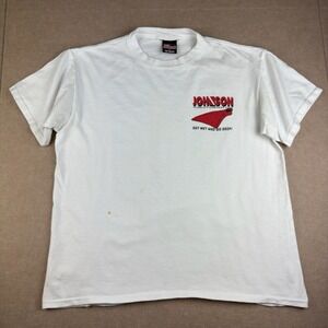 Vintage Big Johnson T-Shirt Men's L White Dive Graphic Quote Funny‎ Tee 90s USA